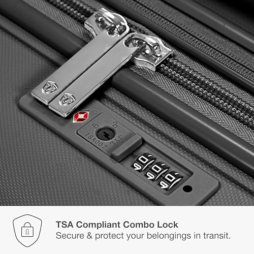 Traveler's Choice Pagosa Hardshell Expandable Luggage with Spinner Wheels, Gray, 22-Inch Carry-on