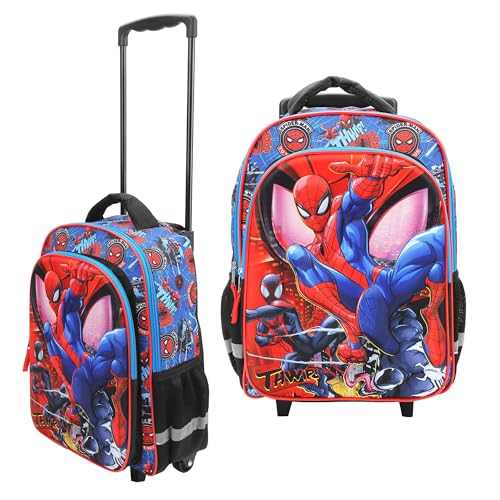 Bioworld Spider-Man Peter & Miles 16" Rolling Travel Backpack