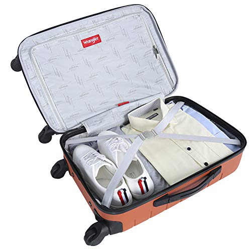 Wrangler Smart Spinner Hardside Luggage, 3 Piece Set, Burnt Orange