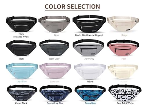 MAXTOP Large Crossbody Fanny Pack with 4-Zipper Pockets,Gifts for Enjoy Sports Festival Workout Traveling Running Casual Hands-Free Wallets Waist Pack Phone Bag Carrying All Phones