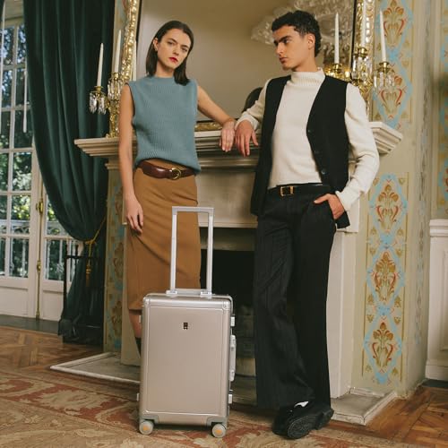LEVEL8 Gibraltar Aluminum Carry On Luggage 20" Inch with Laptop Backpack
