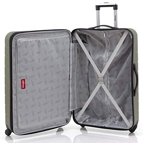 Wrangler Smart Spinner Hardside Luggage, 3 Piece Set, Olive Green