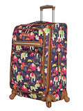 Lily Bloom Luggage 24" Expandable Design Pattern Suitcase With Spinner Wheels For Woman (24in, Elephant Rain)