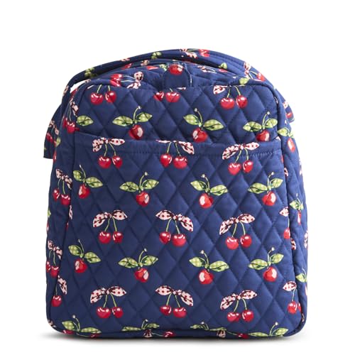 Vera Bradley Women's Premium Cotton Original Duffel Bag – Carry On Weekender Travel & Gym Bag – Cherry Picking, 40L
