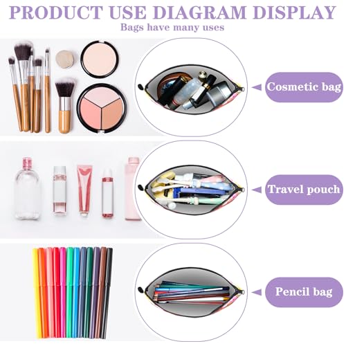 Chunful 12 Pcs Inspirational Christian Gifts Religious Makeup Bags Bulk for Women Bible Verse Flower Cosmetic Bag Gift for Church Ladies, 7.48 x 4.72 Inch(Stylish)