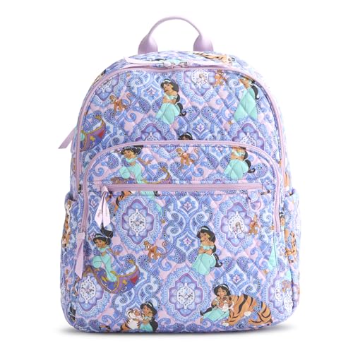 Vera Bradley Women's Disney Premium Cotton Bancroft Backpack – 15" Laptop Sleeve – Jasmine Intricate Medallions, 24L