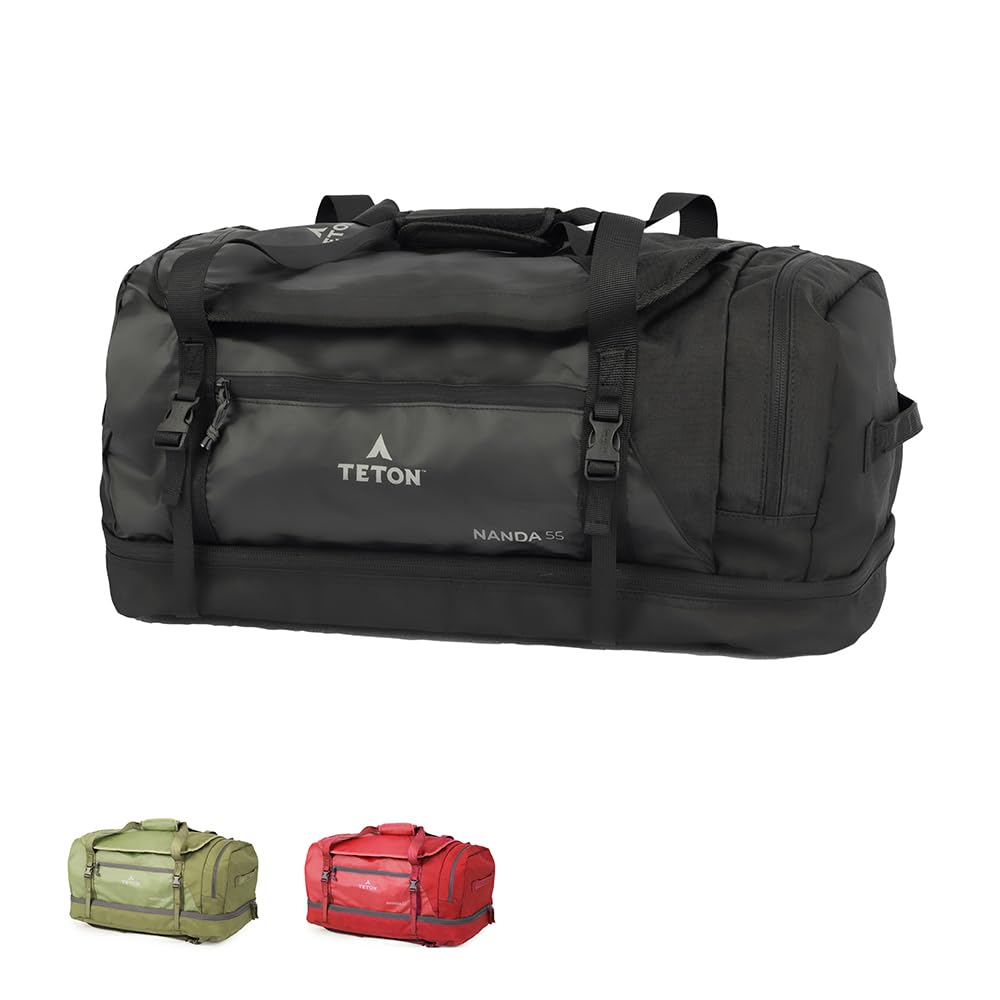 Teton Nanda Duffel, Durable Travel Bag for Men and Women, Great for the Gym or Overnight Travel, 55L, Onyx