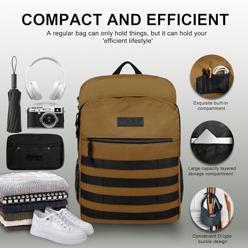 Wrangler Tradesman Backpack, Water Resistant Casual Daypack for Travel Work School, Unisex Laptop Backpack with Notebook Sleeve