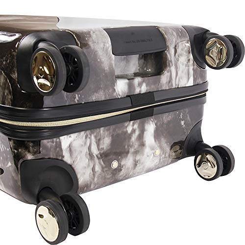 BEBE Teresa 3pc Spinner Suitcase Set Luggage Set, Black Marble