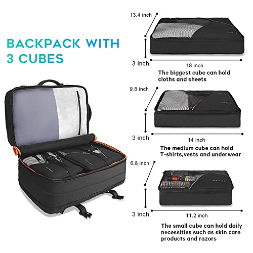 BANGE 35L Lightweight Backpack, 17.3 inch Travel Laptop Backpacks, Unisex Multifunctional Storage Pockets Business Commuter Rucksack, Waterproof and Wear-resistant Outdoor Sports Leisure daypack