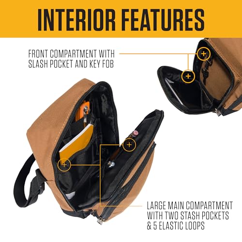 Carhartt Crossbody Zip Bag, Durable, Adjustable Crossbody Bag with Zipper Closure for Men and Women, Black