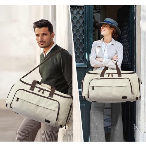 S-ZONE Carry On Garment Bag for Travel Convertible Garment Duffle Suit Bags for Men Women 2 in 1 Hanging Suitcase Business 50L