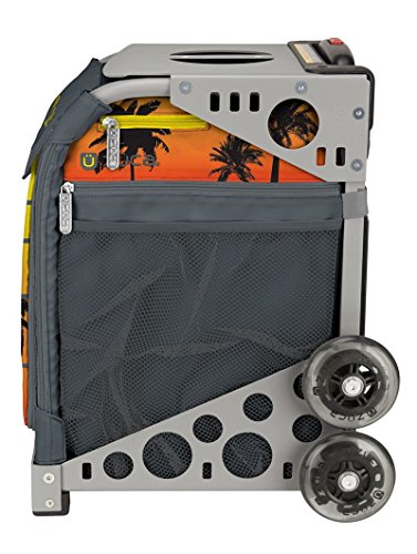 ZUCA "Palm Tree Island Tropical Sunset Sport Insert Bag and Frame with Built-in Seat (Choose Your Color) (Gray w. Flashing Wheels)