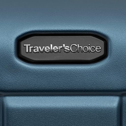Traveler's Choice Ultimax II Polycarbonate Hardside Luggage with Spinner Wheels, Matte Navy, 28-Inch Medium Trunk