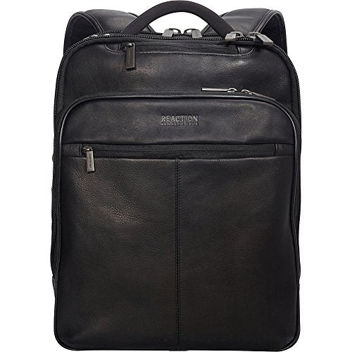 Kenneth Cole REACTION Colombian Leather 16" Manhattan Slim Laptop Travel Backpack, Brown