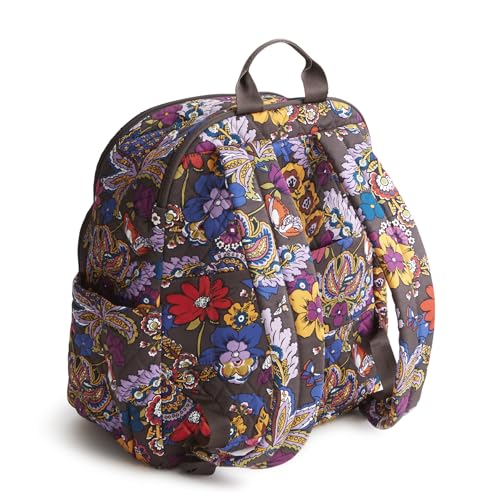 Vera Bradley Women's Premium Cotton Bancroft Backpack, Colorful Bouquet, One Size