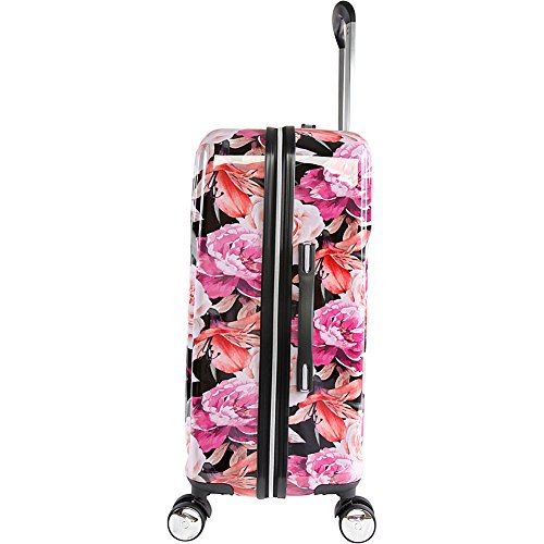 bebe Women's Luggage Hardside Check in Spinner Marie 29" Trolley Bag, Black Floral Print