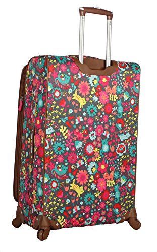 Lily Bloom Design Pattern 28" Luggage Softside Expandable With Double Spinner Wheels, Large Lightweight Suitcase Checked Bag For Women
