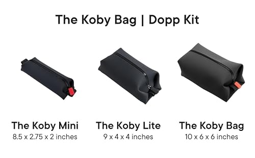 TOOLETRIES The Koby Dopp Kit, Premium Silicone Toiletry Bag for Men, Compact Leak-Resistant Travel Organizer with Heavy-Duty Zipper, Easy-to-Clean Grooming Bag – Original 10” x 6” x 6”, Charcoal