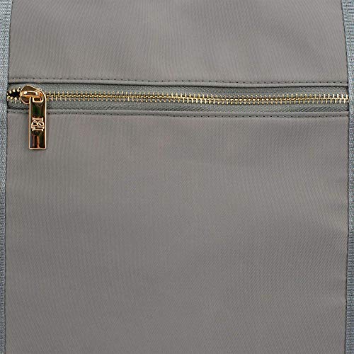 Badgley Mischka Uncomplicated Nylon Weekender Travel Bag, Lightweight Duffel Tote for Women, Carry On Overnight Bag (Grey)