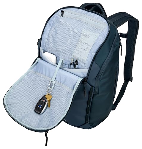 Thule Chasm 26L Backpack,Durable Water-Resistant Recycled Materials,Mesh Pockets Organization, Side Zipper Easy Access