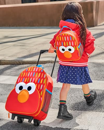 Skip Hop x Sesame Street Toddler Kids Carry-On Rolling Luggage with Wheels, Age 3y+ - Elmo
