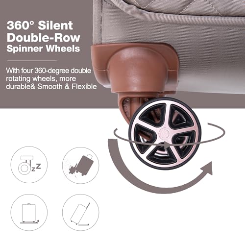 Travelhouse Softside 3 Piece Luggage Sets, 4 Piece Expandable Soft Sided Suitcase with Spinner Wheels, Lightweight Travel Set with Underseat Duffel Bag (16/20/24/28)