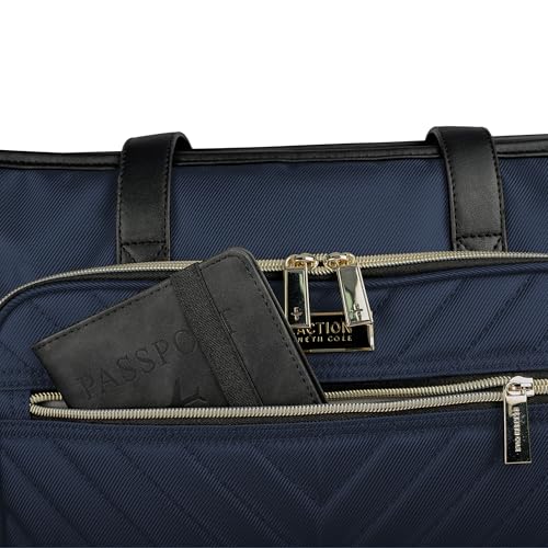 Kenneth Cole REACTION Chelsea Quilted Chevron 15" Laptop & Tablet Business Tote with Removable Shoulder Strap, Navy