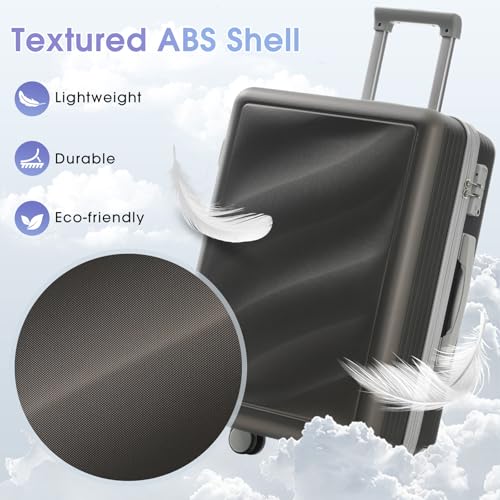 Merax Luggage Set 3 Piece, Lightweight Durable ABS Suitcases with Spinner Wheels and TSA Lock, Carry-on & Checked Travel Luggage