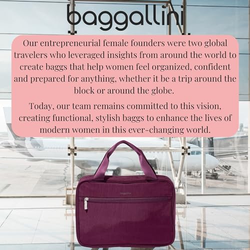 Baggallini Large Hanging Travel Toiletry Kit - Lightweight 8x11 Inch Makeup Bag