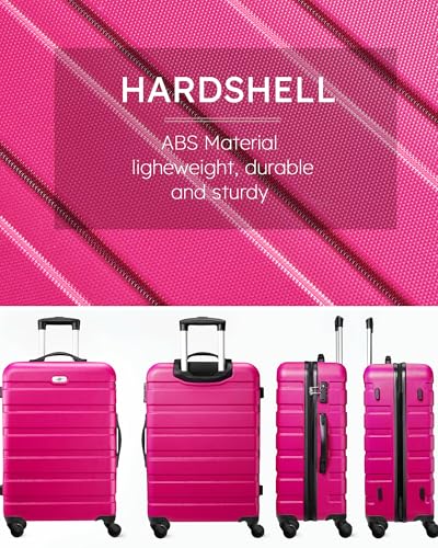 Suitour Luggage set 3 piece,Hardside Lightweight Suitcase Set with Spinner Wheel TSA Lock,20 24 28 inch Travel Suitcase