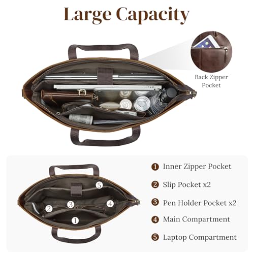 S-ZONE Leather Tote Bag for Women Large Shoulder Bag Work Top Handle Handbag Satchel Purse 2Pcs Set