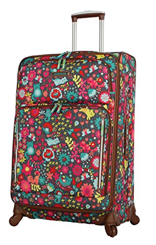 Lily Bloom Design Pattern 28" Luggage Softside Expandable With Double Spinner Wheels, Large Lightweight Suitcase Checked Bag For Women