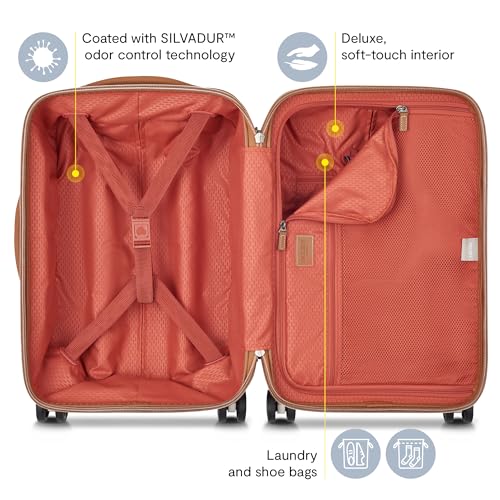 DELSEY PARIS Chatelet Air 2.0 - Hardside Carry on Plus 20 Inch - 360° Spinner Wheels - TSA Lock - USB Port - Lightweight Polycarbonate Travel Suitcase, Chocolate Brown