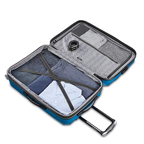 Samsonite Centric 2 Hardside Expandable Luggage with Spinner Wheels, Caribbean Blue, Checked-Medium 24-Inch