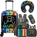 Inprof Kid’s Luggage Set 5 Piece Suitcase Set 16’’ Hardside Luggage with Spinner Wheels Girls Boys Carry on Luggage Travel Rolling Luggage Airline Approved