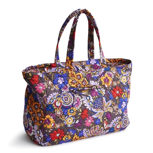Vera Bradley Women's Premium Cotton Knollton Travel Tote, Colorful Bouquet, One Size