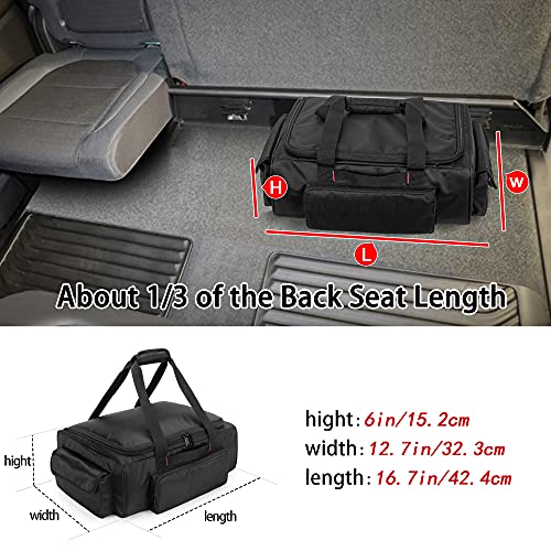 samdew Underseat Storage Bag Fit for SuperCrew Cab, Truck Under Seat Organizer with 1 Detachable Inner Divider & Anti-Slip Bottom for Full Size Trucks, Black