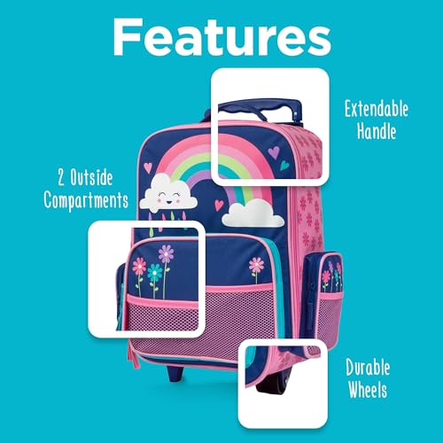 Stephen Joseph Kids Classic Rolling Luggage, Kids Luggage, Toddler Rolling Travel Carry On, Kids Suitcase with wheels,