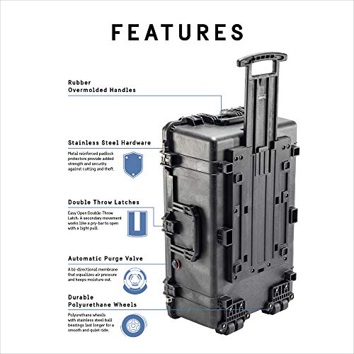 Pelican 1650 Case No Foam (Black)