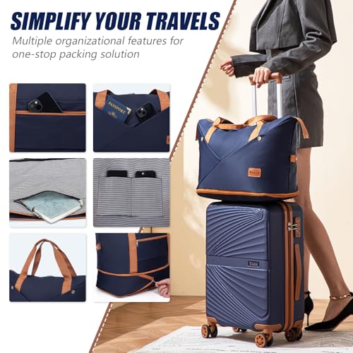 Eeeza Luggage Sets 5 Piece, Suitcases with Wheels, ABS Hard Case Luggage with TSA Lock Spinner Wheels, Carry On Luggage Set (20/24/28 inch)