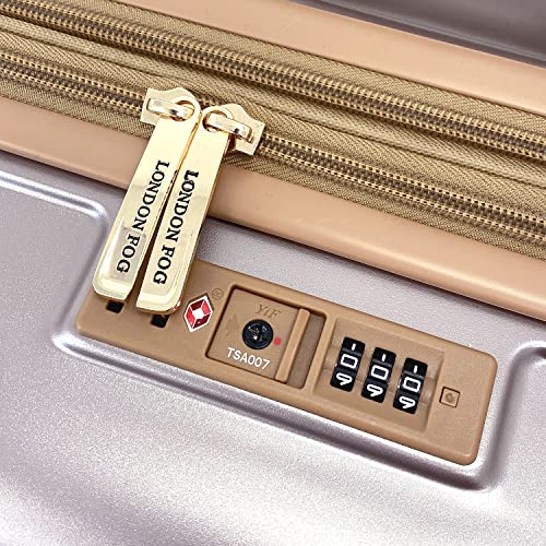 London Fog Chelsea 25" Expandable Spinner Rose Gold w/Sand