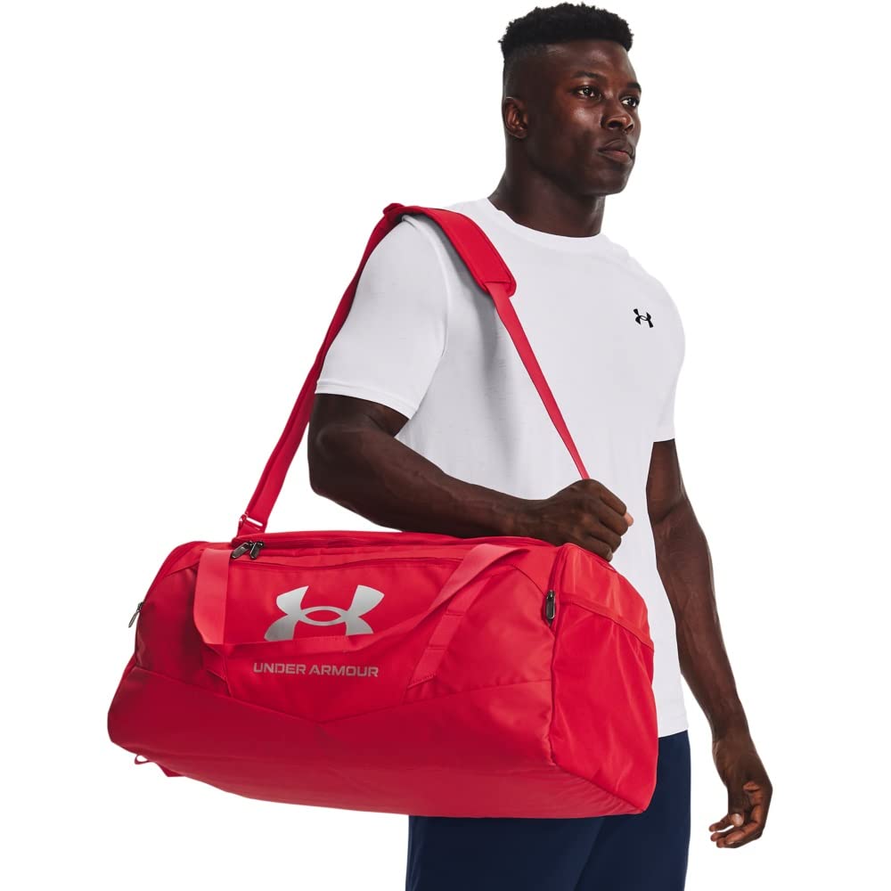 Under Armour Unisex-Adult Undeniable 5.0 Duffle, Red (600)/Metallic Silver, One Size Fits Most