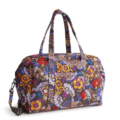 Vera Bradley Women's Premium Cotton Miramar Weekender Travel Bag, Colorful Bouquet, One Size