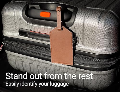 West Yellowstone Montana Minimalistic Design Souvenir Engraved Leather Luggage Tag