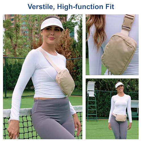 Pander Two Way Zipper Fanny Pack Nylon Everywhere Belt Bag for Women, Water Repellent Waist Packs, Crossbody Bags with Adjustable Strap (Black).