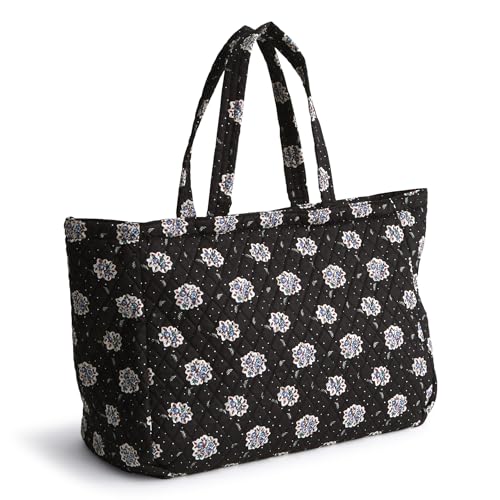 Vera Bradley Women's Premium Cotton Knollton Travel Tote, Feathery Bouquets, One Size