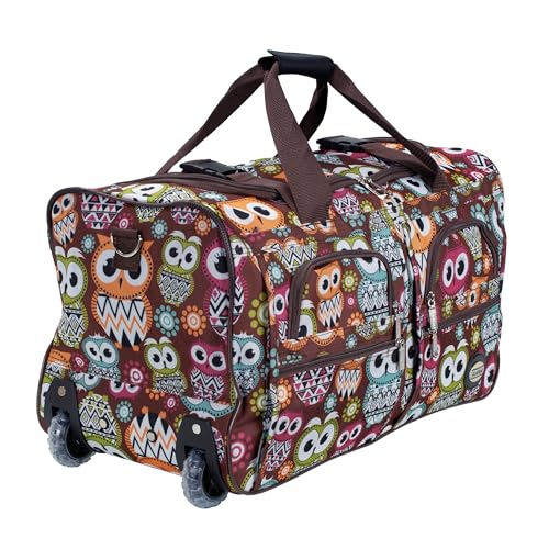 Rockland 22" Polyester Rolling Duffel Bag, Owl
