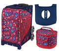 ZUCA Sport Bag -Paisley in Red with Gift Lunchbox Seat Cover (Navy Frame)