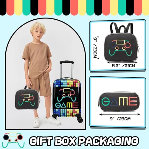 Inprof Kid’s Luggage Set 5 Piece Suitcase Set 16’’ Hardside Luggage with Spinner Wheels Girls Boys Carry on Luggage Travel Rolling Luggage Airline Approved